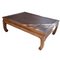 British Colonial Wooden Table with Natural Fabric Canvas 4