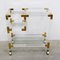 Hollywood Regency Cart Bar in Methacrylate and Brass 4