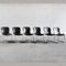 Italian Steel & Black Leather Dining Chairs from Cidue, 1970s, Set of 6, Image 1