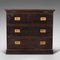 Antique Victorian Teak and Brass Campaign Chest of Drawers, 1880 1