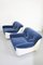 Fiberglass Lounge Chairs in Blue Mohair, 1970s, Set of 2 3