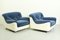 Fiberglass Lounge Chairs in Blue Mohair, 1970s, Set of 2 1