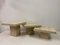 Travertine Side Tables, Italy, 1980s, Set of 3 8
