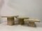 Travertine Side Tables, Italy, 1980s, Set of 3 9