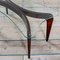 Low Table with Wooden Base and Glass-Shaped Glass Top from Gio Ponti, 1950s 4