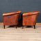 20th Century Dutch Sheepskin Leather Tub Chairs, Set of 2 3