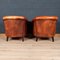 20th Century Dutch Sheepskin Leather Tub Chairs, Set of 2 2