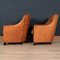 20th Century Art Deco Style Dutch Sheepskin Leather Club Chairs, Set of 2, Image 2