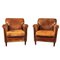 20th Century Dutch Sheepskin Leather Club Chairs, Set of 2, Image 1