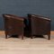 20th Century Dutch Sheepskin Leather Club Chairs, Set of 2 3