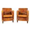 20th Century Art Deco Style Dutch Sheepskin Leather Club Chairs, Set of 2, Image 1