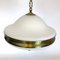 Opaline Glass and Brass Pendant Lamp from Stilux Milano, 1950s 9