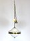 Opaline Glass and Brass Pendant Lamp from Stilux Milano, 1950s 2