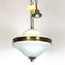 Lampe à Suspension en Verre Opalin et Laiton de Stilux Milano, 1950s 1