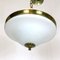 Opaline Glass and Brass Pendant Lamp from Stilux Milano, 1950s 3