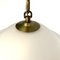 Opaline Glass and Brass Pendant Lamp from Stilux Milano, 1950s 8