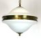 Opaline Glass and Brass Pendant Lamp from Stilux Milano, 1950s 5