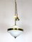 Opaline Glass and Brass Pendant Lamp from Stilux Milano, 1950s 7