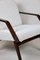 Vintage White Boucle & Rosewood Lounge Chair, 1970s, Image 2