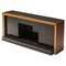 Art Deco Walnut Veneer Sideboard Buffet with Fireplace by Luigi Brusotti, 1940s, Image 1