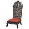 Burmese Rosewood Hand-Carved Floral Ornate High Back Chair, 1880s 1