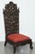 Burmese Rosewood Hand-Carved Floral Ornate High Back Chair, 1880s 2