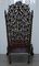 Burmese Rosewood Hand-Carved Floral Ornate High Back Chair, 1880s 15