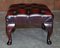 Oxblood Leather Chesterfield & Beech Footstool with Cabriolet Legs 8