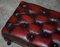 Oxblood Leather Chesterfield & Beech Footstool with Cabriolet Legs 4