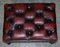 Oxblood Leather Chesterfield & Beech Footstool with Cabriolet Legs, Image 3