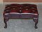 Oxblood Leather Chesterfield & Beech Footstool with Cabriolet Legs, Image 2