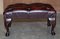 Oxblood Leather Chesterfield & Beech Footstool with Cabriolet Legs, Image 6