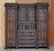 Antique English Jacobean Revival Hand Carved Oak Bureau Bookcase, 1833 2