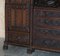 Antique English Jacobean Revival Hand Carved Oak Bureau Bookcase, 1833 9