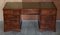 Flamed Hardwood & Green Leather Desk with Workstation 2