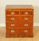 Vintage Yew Wood Burr Military Campaign Chest of Drawers 3