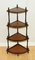 Tavolo Whatnot in stile vittoriano in legno massiccio e pelle marrone, Immagine 1