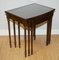 Vintage Brown Hardwood Nest of Tables with Glass Top on Reeded Legs, Image 4
