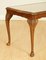 Vintage Brown Leather Top Coffee Table with Queen Anne Legs, Image 4