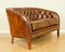 Hand Dyed Whiskey Brown Leather Two Seater Sofa 8