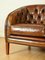 Hand Dyed Whiskey Brown Leather Two Seater Sofa 11