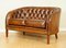 Hand Dyed Whiskey Brown Leather Two Seater Sofa 4