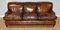Feather Filled Leather Sofa in the Manner of Howard & Sons 2