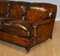 Feather Filled Leather Sofa in the Manner of Howard & Sons 4