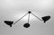 Lámpara de techo o pared Spider moderna en negro con tres brazos fijos de Serge Mouille, Imagen 2