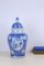 Porcelain Hand Painted Blue White Vase with Lid, Image 7