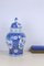 Vaso in porcellana dipinta a mano blu con coperchio, Immagine 5