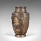 Große antike dekorative japanische Vase aus Bronze 3
