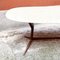 Tavolo da pranzo ovale Mid-Century in marmo e legno, Italia, anni '50, Immagine 3