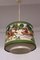 German Vintage Ceiling Lamp with Painted Fabric Screen, 1970s, Image 3